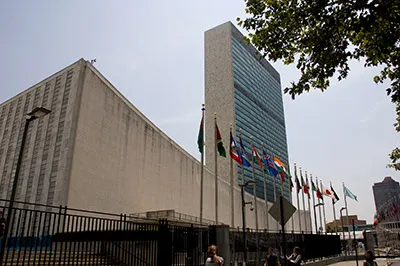 Foto del edificio de la ONU (Naciones Unidadas) de Nueva York