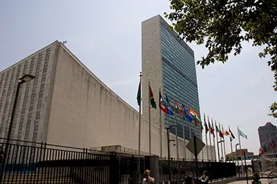 Foto del edificio de la ONU (Naciones Unidadas) de Nueva York