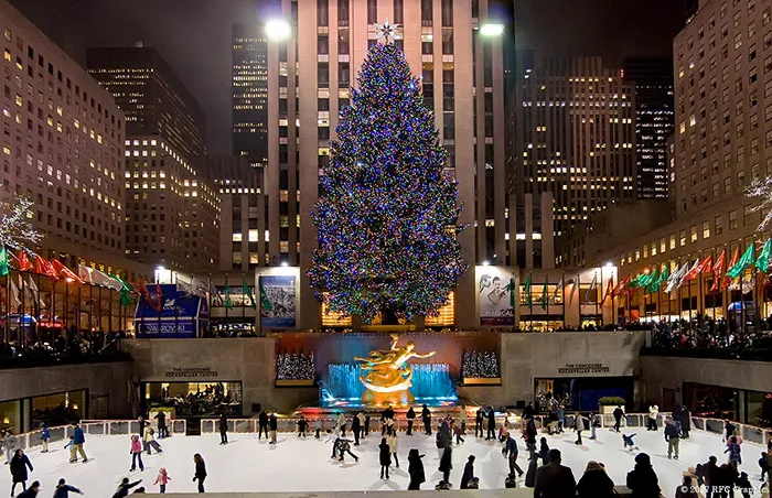 Foto de Sunken Garden del Rockefeller Center en Navidades Foto de Sunken Garden del Rockefeller Center en Navidades