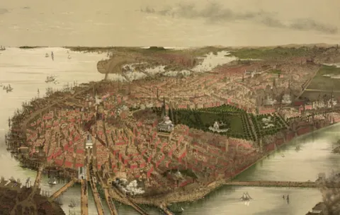 Ilustración de Boston en 1877