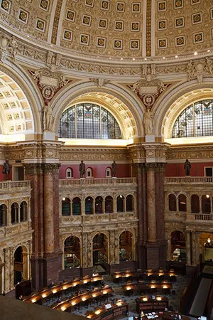 Foto del interior de la Biblioteca del Congreso de los Estados Unidos de América Foto del interior de la Biblioteca del Congreso de los Estados Unidos de América