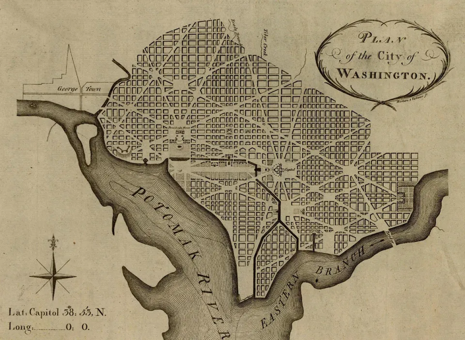 Primer mapa de Washington del año 1792
