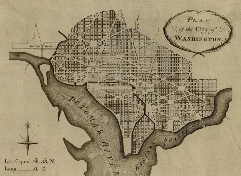 Primer mapa de Washington del año 1792