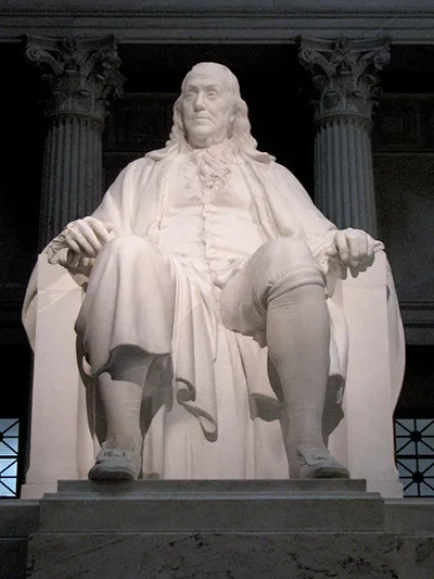 Estatua de Benjamin Franklin National Memorial en Philadelphia Estatua de Benjamin Franklin National Memorial en Philadelphia