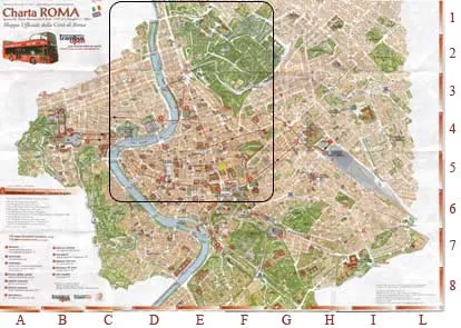 Mapa Roma (Zona Norte I) - Plaza del Popolo, Pincio, Plaza de España, Mausoleo de Augusto, Plaza Navona, Panteón, Fontana De Trevi