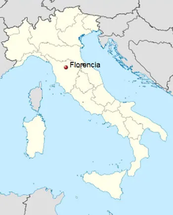 Localización en Italia de Florencia