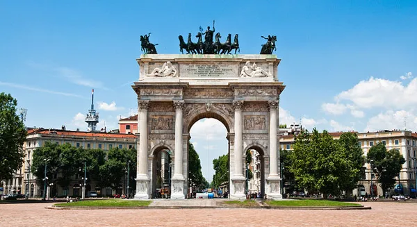 Panorámica del Arco de la Paz de Milán (Arco della Pace di Milano)