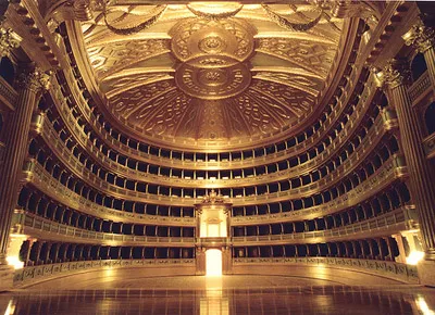Foto del interior de La Scala de Milán (Ópera)