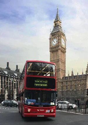 Foto del autobús rojo típico de Londres