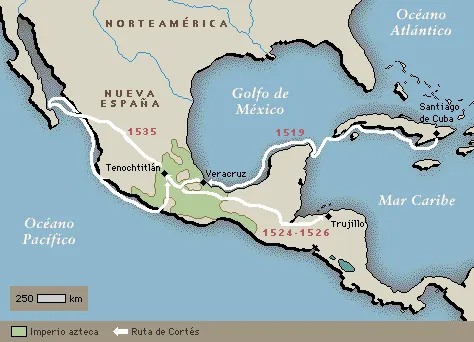 Rutas de Hernan Cortés por México