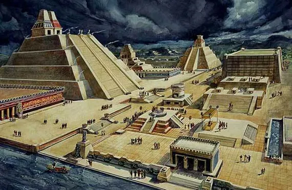 Recreación de la ciudad de Tenochtitlan