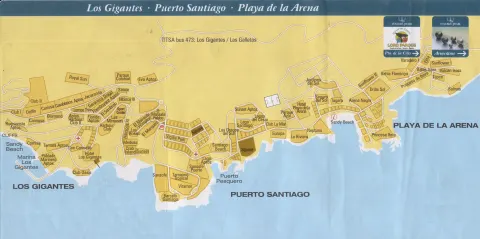 Callejero mapa los gigantes puerto santiago playa de la arena