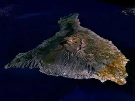 Imagen tomada desde un satélite de la NASA de la isla de Tenerife